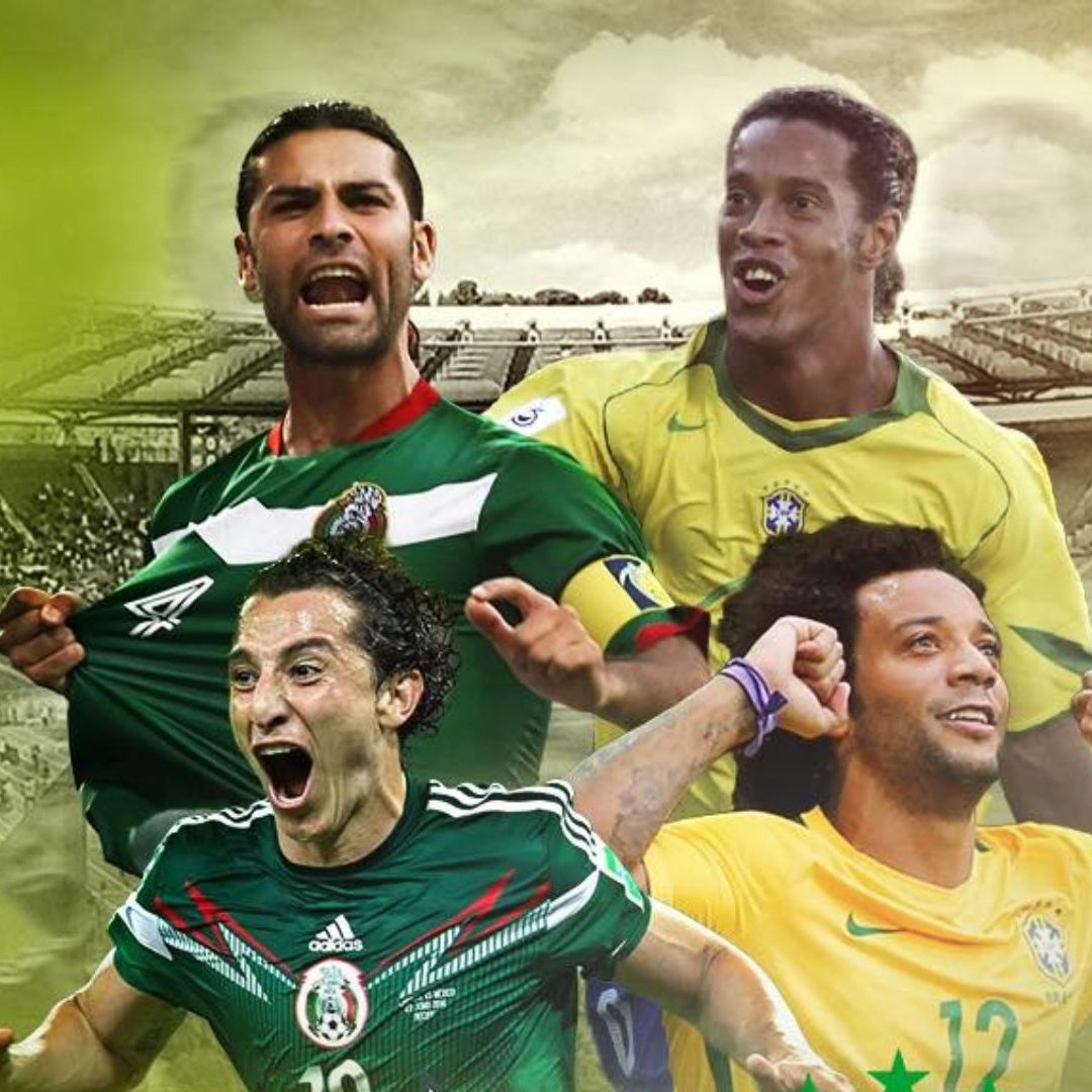 Varias leyendas e ídolos de México y Brasil volverán a desplegar su talento en la cancha del Coloso de Santa Úrsula. Foto Facebook: Homenaje a nuestras leyendas