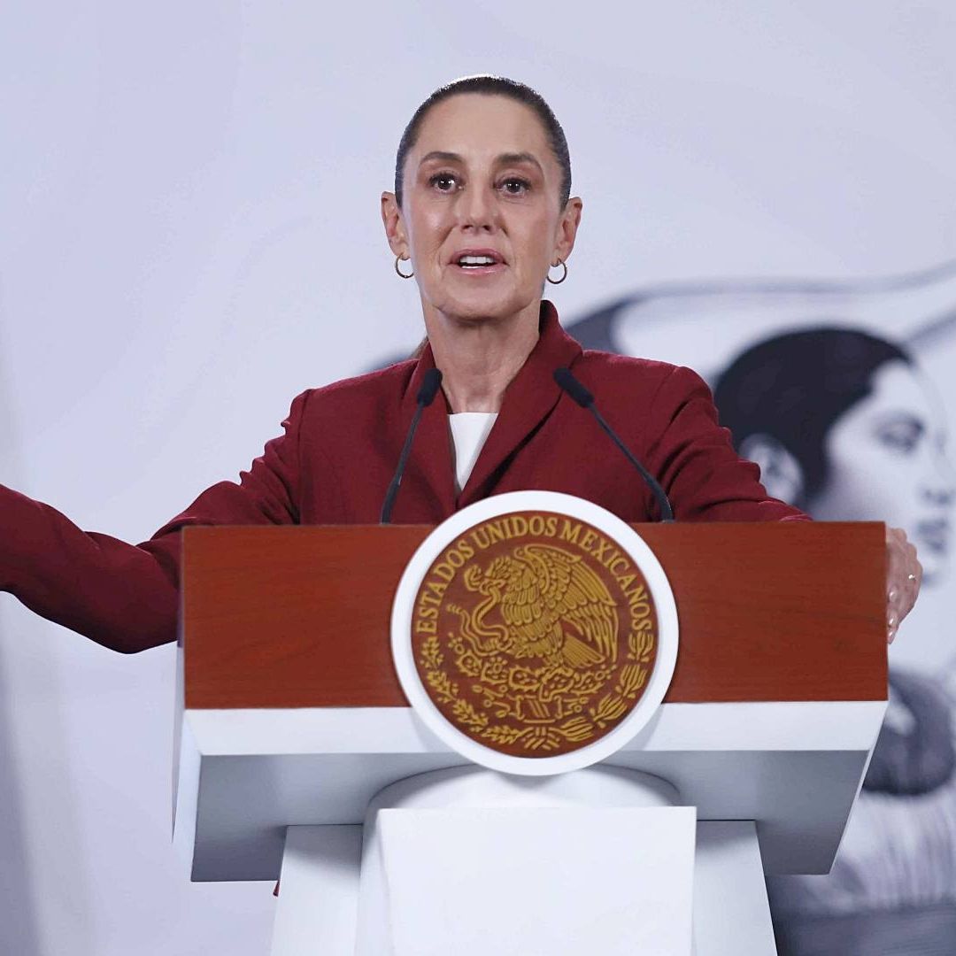 Claudia Sheinbaum en conferencia de prensa en Palacio Nacional