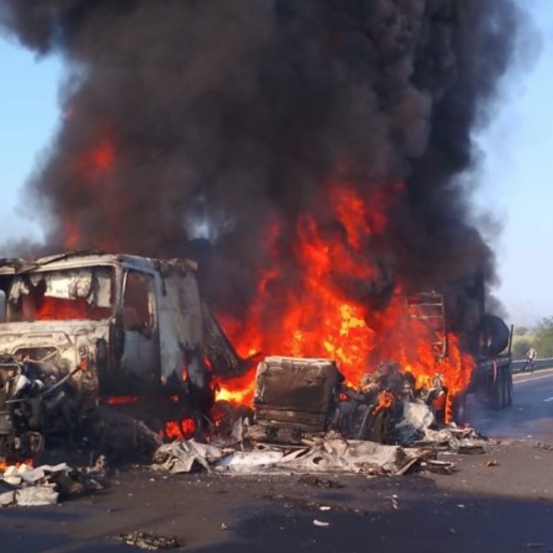 Tráfico Arco Norte Cerrado por Incendio Tráiler Hoy Vías Alternas Tula de Allende Hidalgo