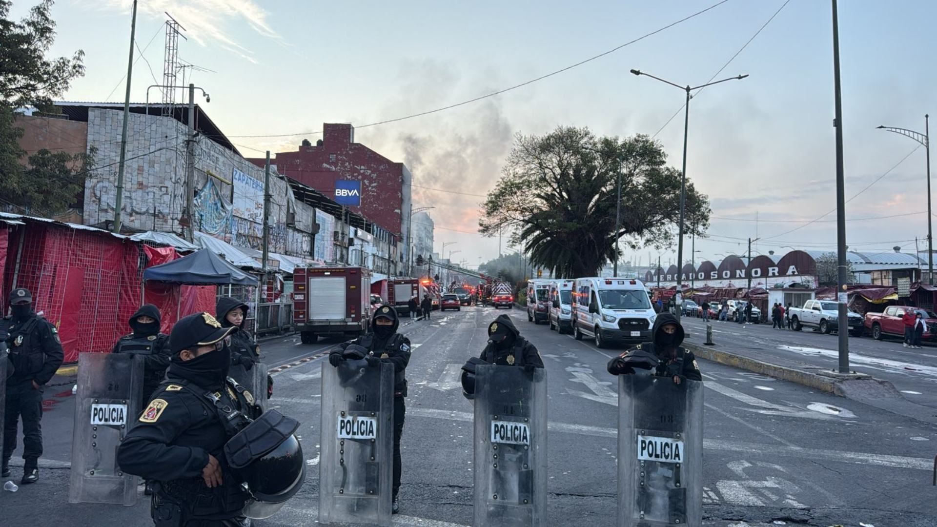 Calles cerradas en la zona del Mercado de Sonora