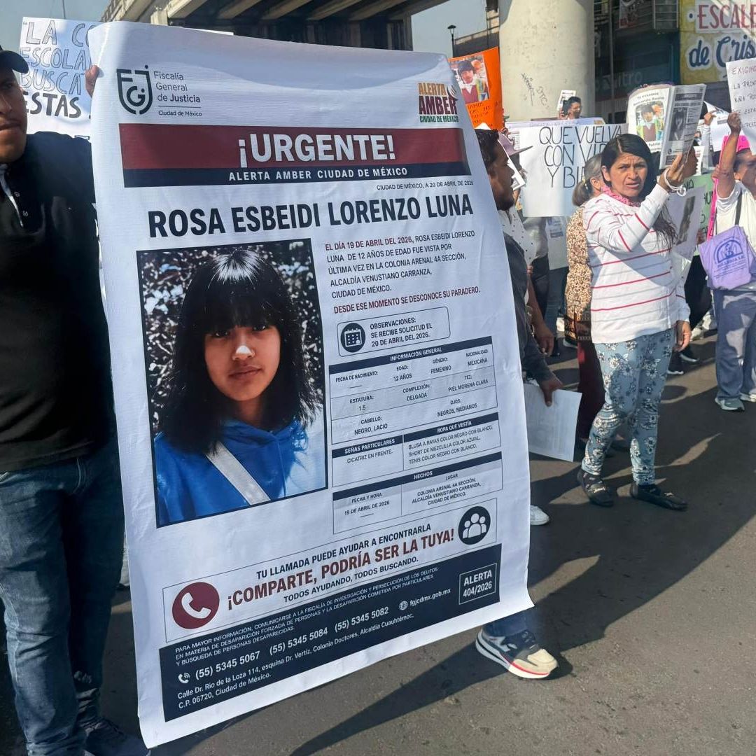 Bloqueo en Periférico CDMX por desaparición de Rosa Esbeidi. Foto: N+