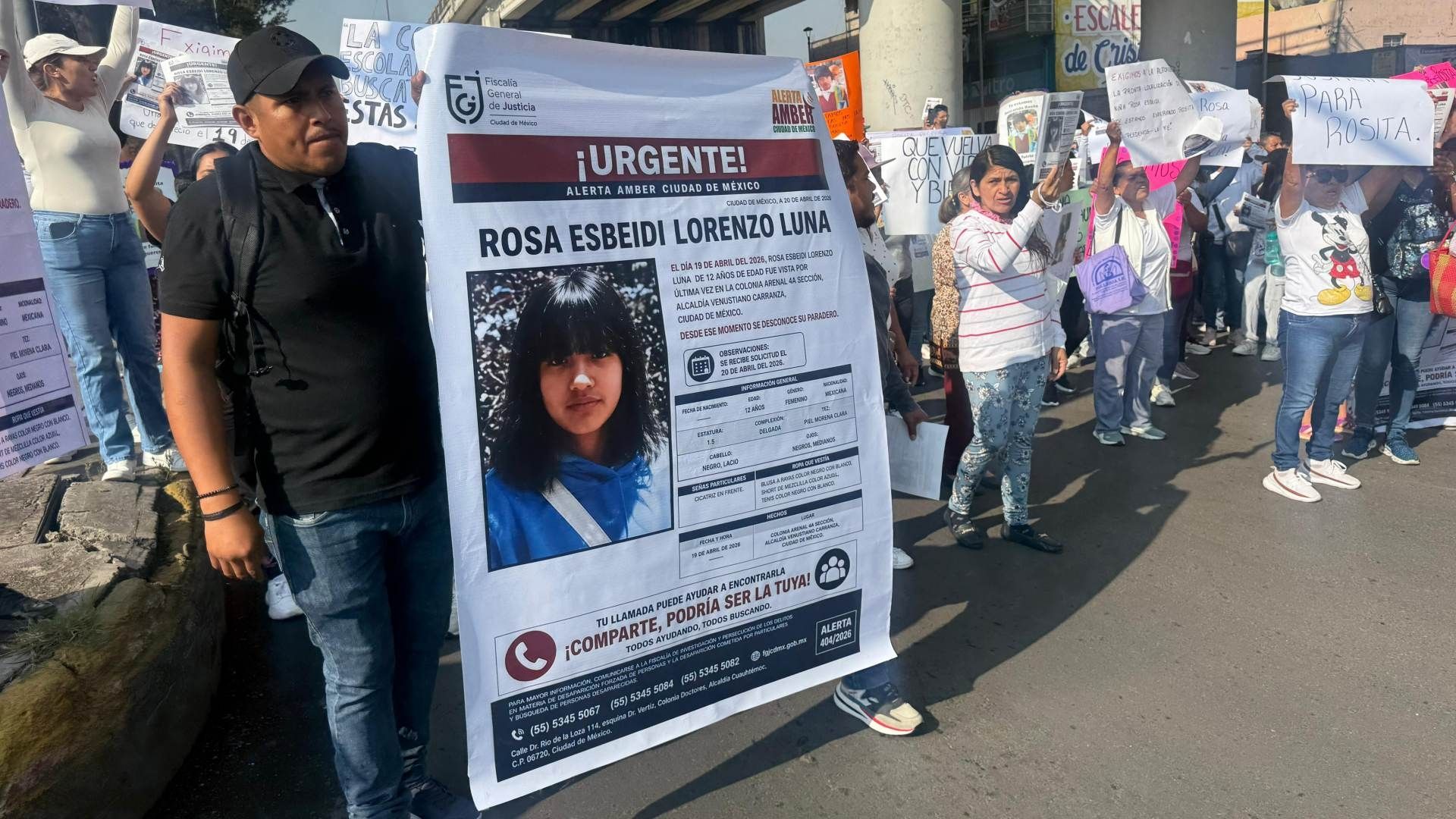 Bloqueo en Periférico CDMX por desaparición de Rosa Esbeidi. Foto: N+