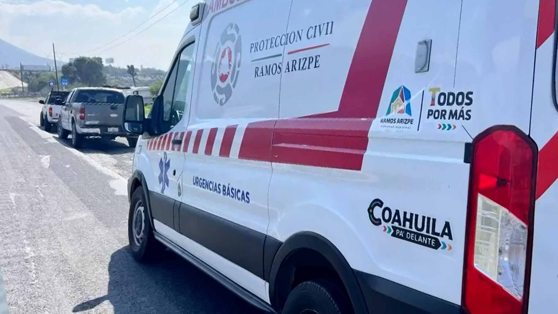 Motociclista es Trasladado en Código Amarilo al Hospital tras Accidente en Carretera Monterrey-Saltillo