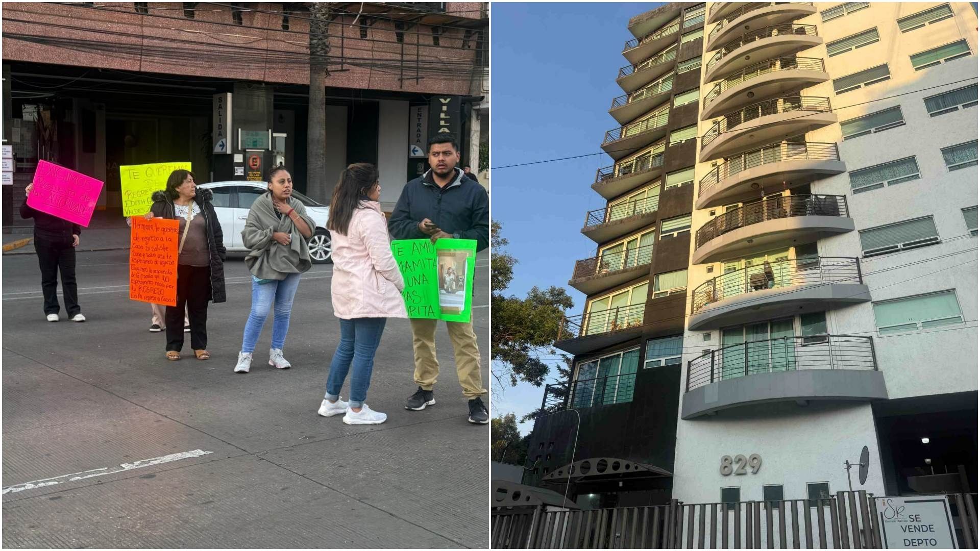 Familiares bloquearon Revolución para exigir el regreso con vida de Edith Guadalupe Valdés Zaldívar. Foto: N+