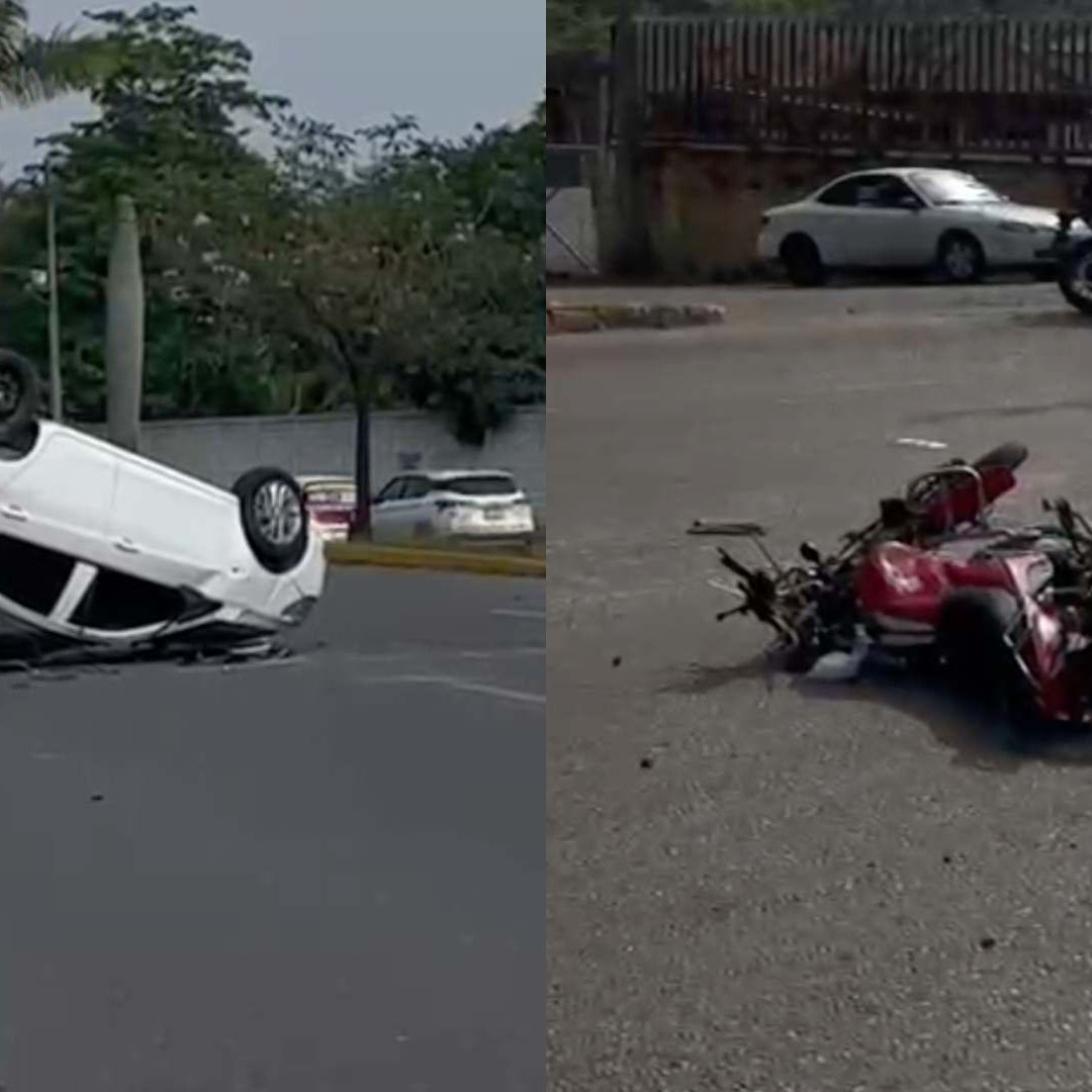 Motociclista Muere al Chocar Contra un Auto en Colonia Centro Poza Rica Veracruz Automovilista fue Detenido