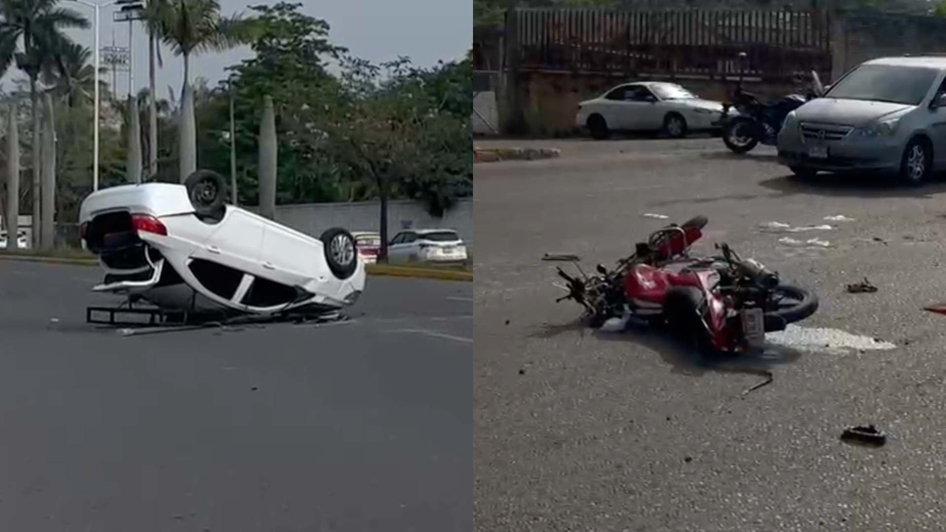 Motociclista Muere al Chocar Contra un Auto en Colonia Centro Poza Rica Veracruz Automovilista fue Detenido