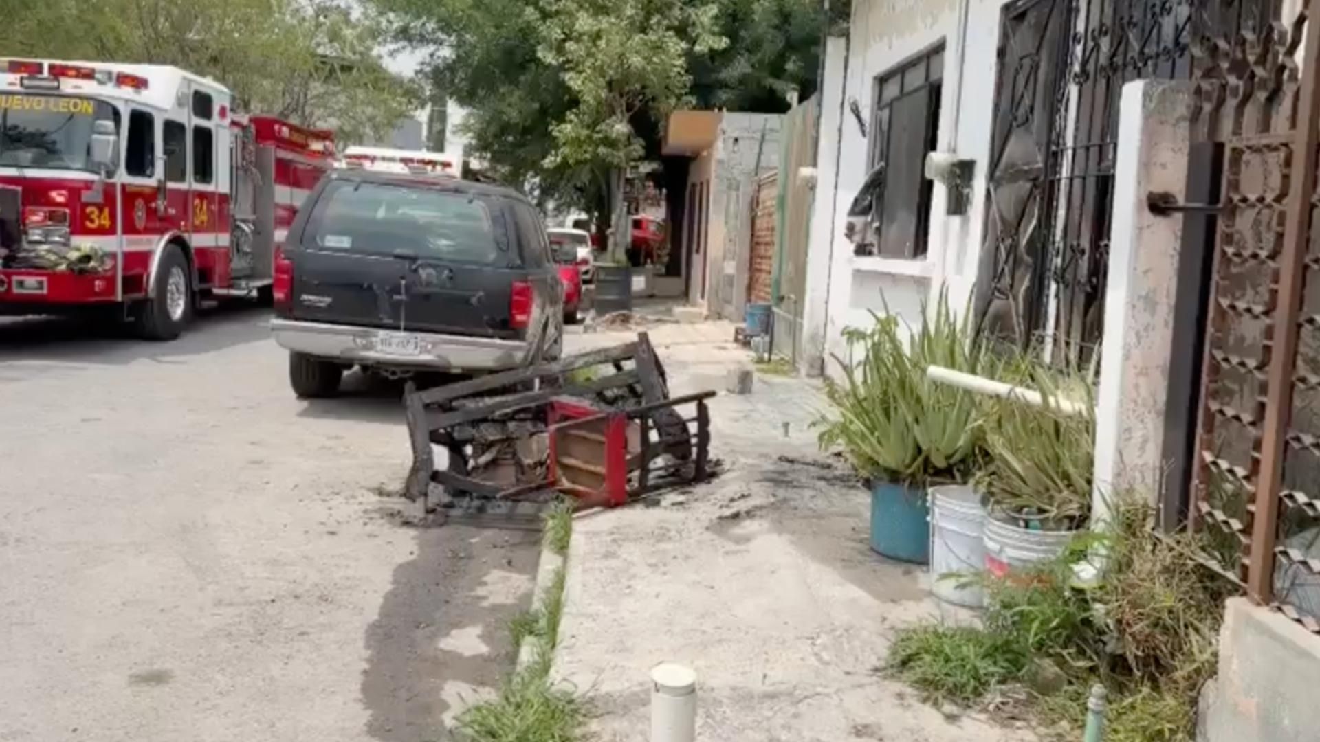 Casa incendiada en Monterrey