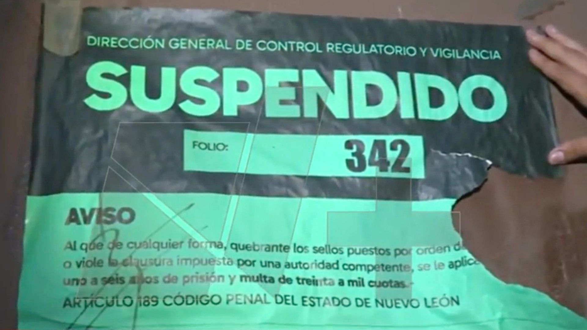 Negocio suspendido en Monterrey