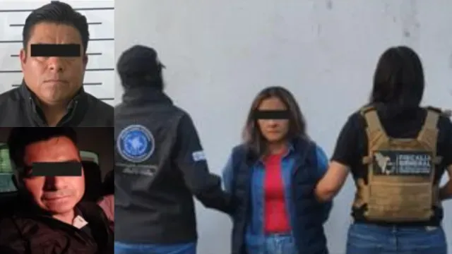 Una mujer y tres hombres fueron asegurados por la muerte de Karina y Alexandro. Foto: FGE Puebla