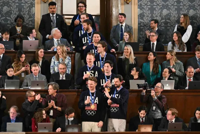El equipo de hockey estadounidense en el estado de la Unión