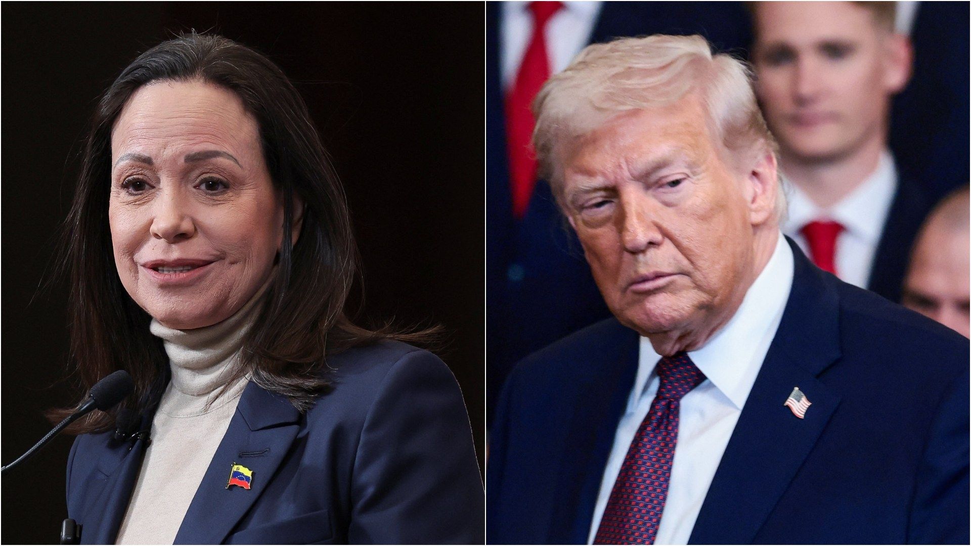 María Corina Machado se reunió con Trump el 15 de enero y le dio su medalla del Nobel de la Paz al mandatario estadounidense.