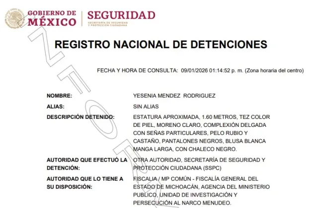 Registro Nacional de Detenciones.