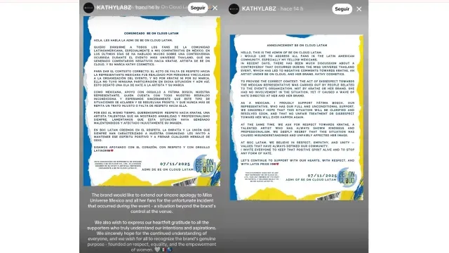 Marca tailandesa acusada de ignorar a Fátima Bosch salió a aclarar la situación.