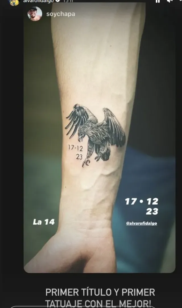 Así luce el tatuaje de Fidalgo. Foto: alvarofidalgo