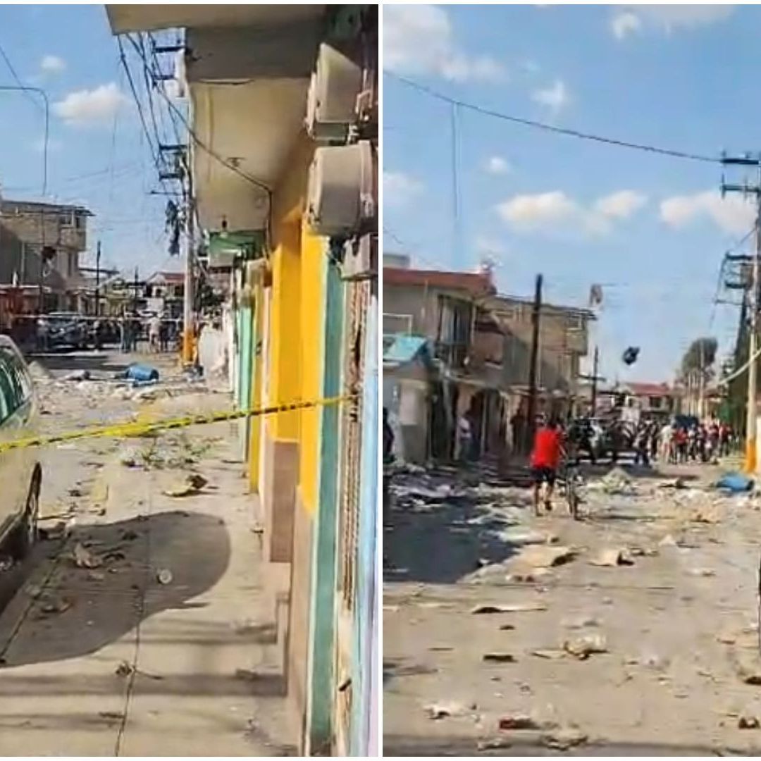 Daños causados por la explosión registrada en Tizayuca, Hidalgo.