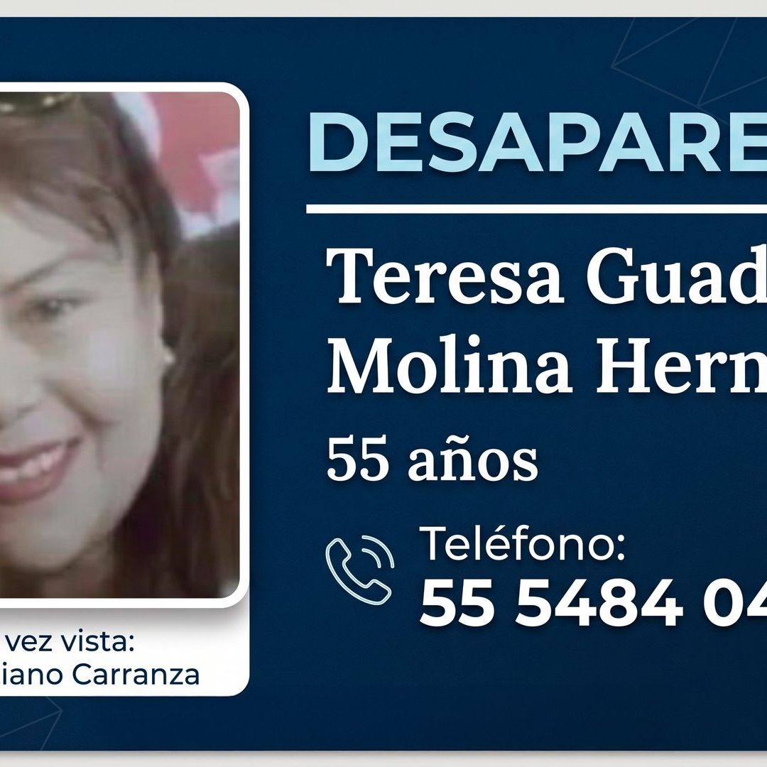 Desaparición de Teresa Guadalupe Molina Hernández preocupa a familiares