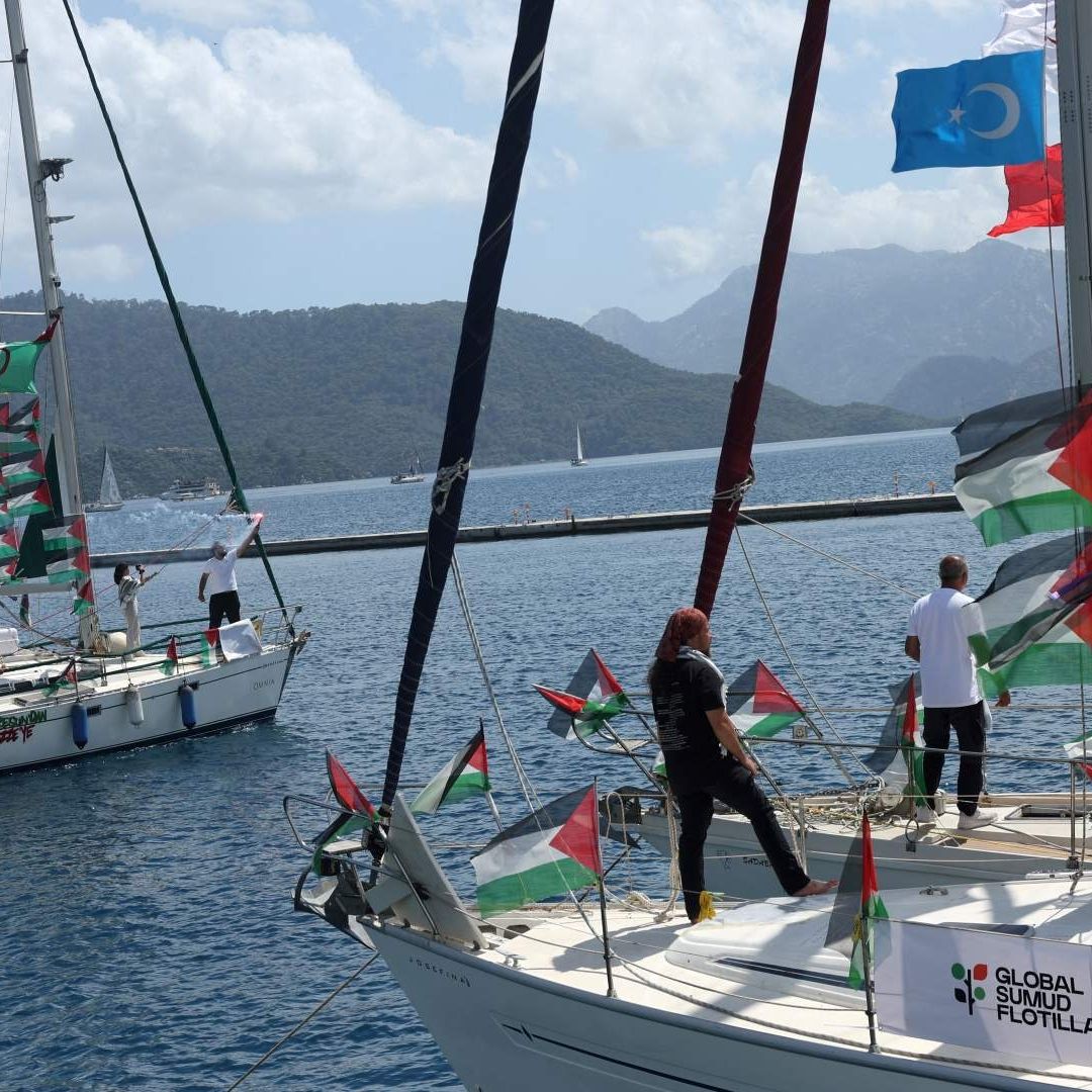 Barcos que participan en la Flotilla Global Sumud zarpan de un puerto en Turquía, el 14 de mayo de 2026. Foto: Reuters | Archivo