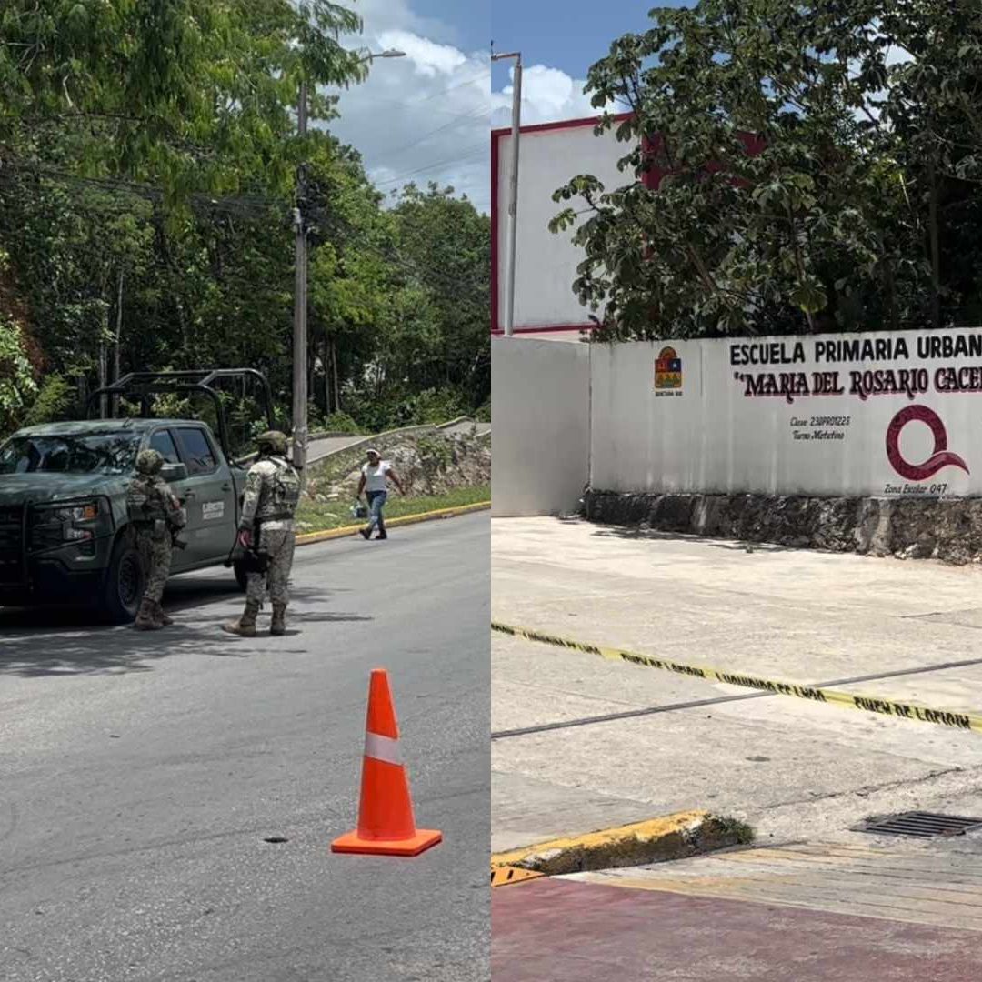 movilización por ataque armado contra un hombre frente a escuela en Cancún