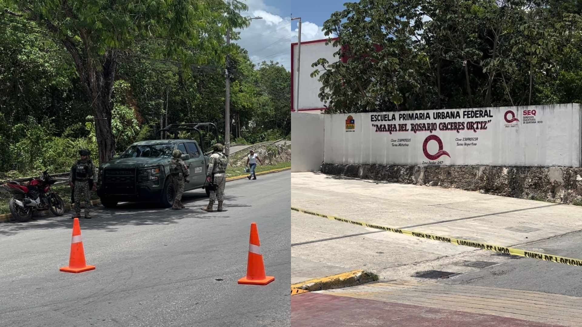 movilización por ataque armado contra un hombre frente a escuela en Cancún