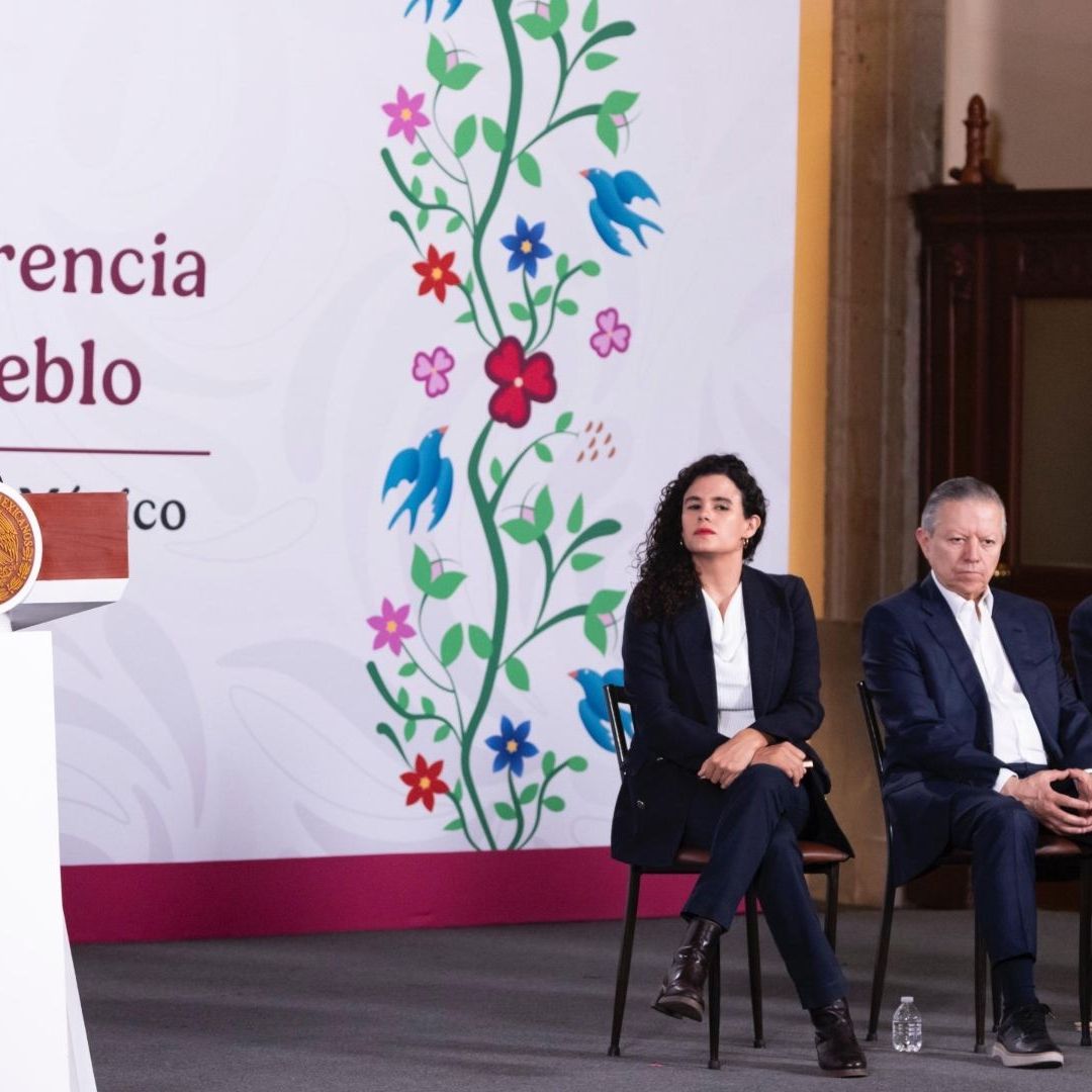 La presidenta Claudia Sheinbaum durante la mañanera de hoy, 18 de mayo de 2026