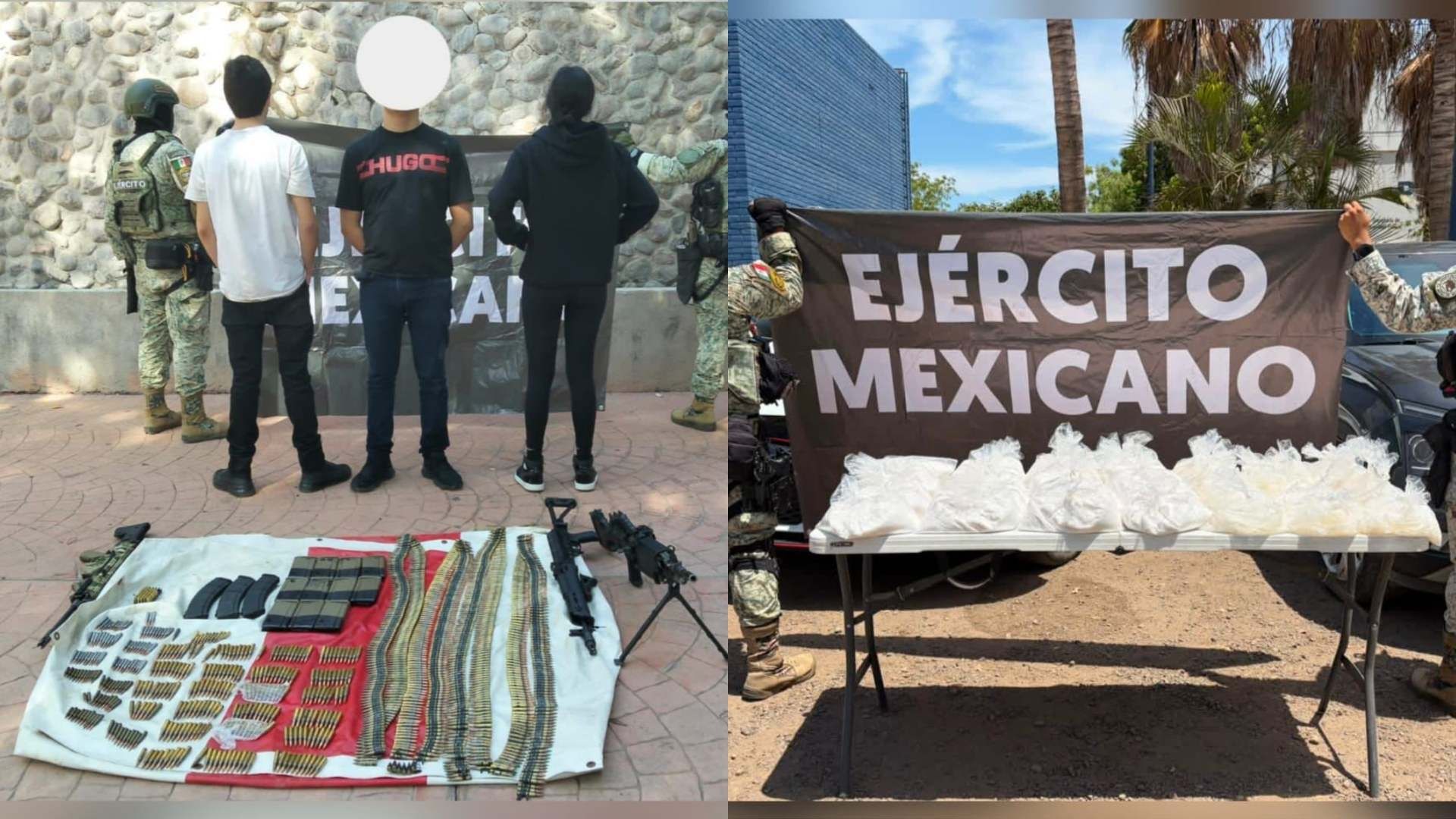 personas detenidas, armas y drogas aseguradas en operativo en El Walamito