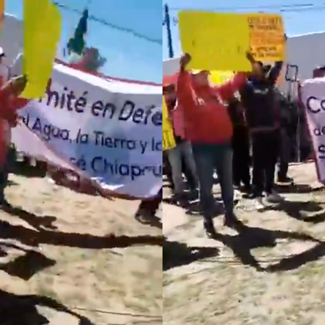 Protesta Manifestantes Visita Gobernador Alejandro Armenta San José Chiapa 15 Mayo 2026