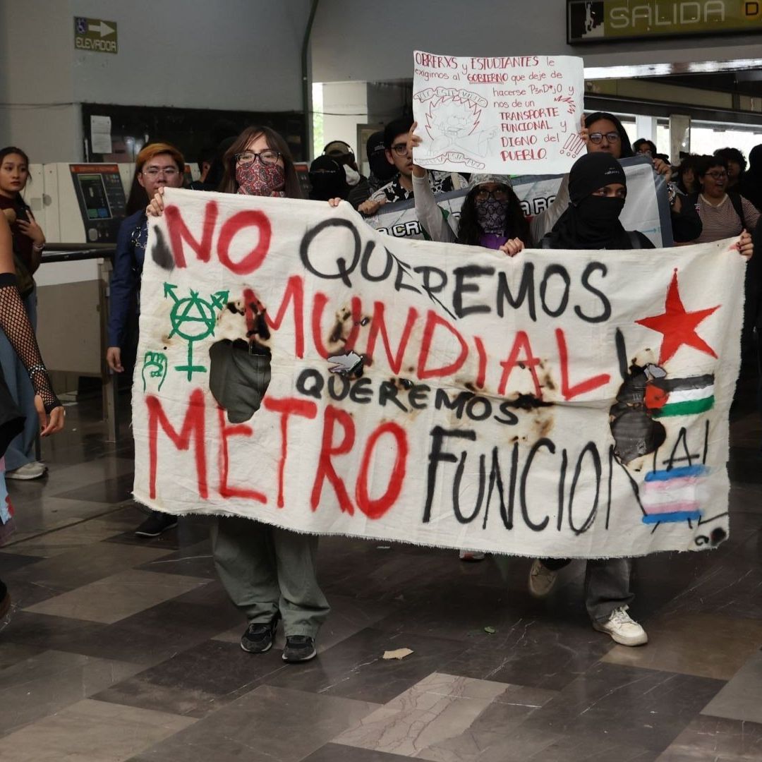 Protesta en Metro Universidad