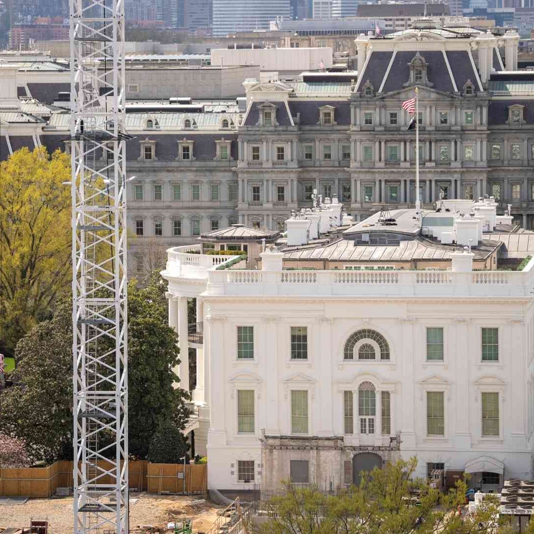 Obras de construcción del Salón de Baile de la Casa Blanca