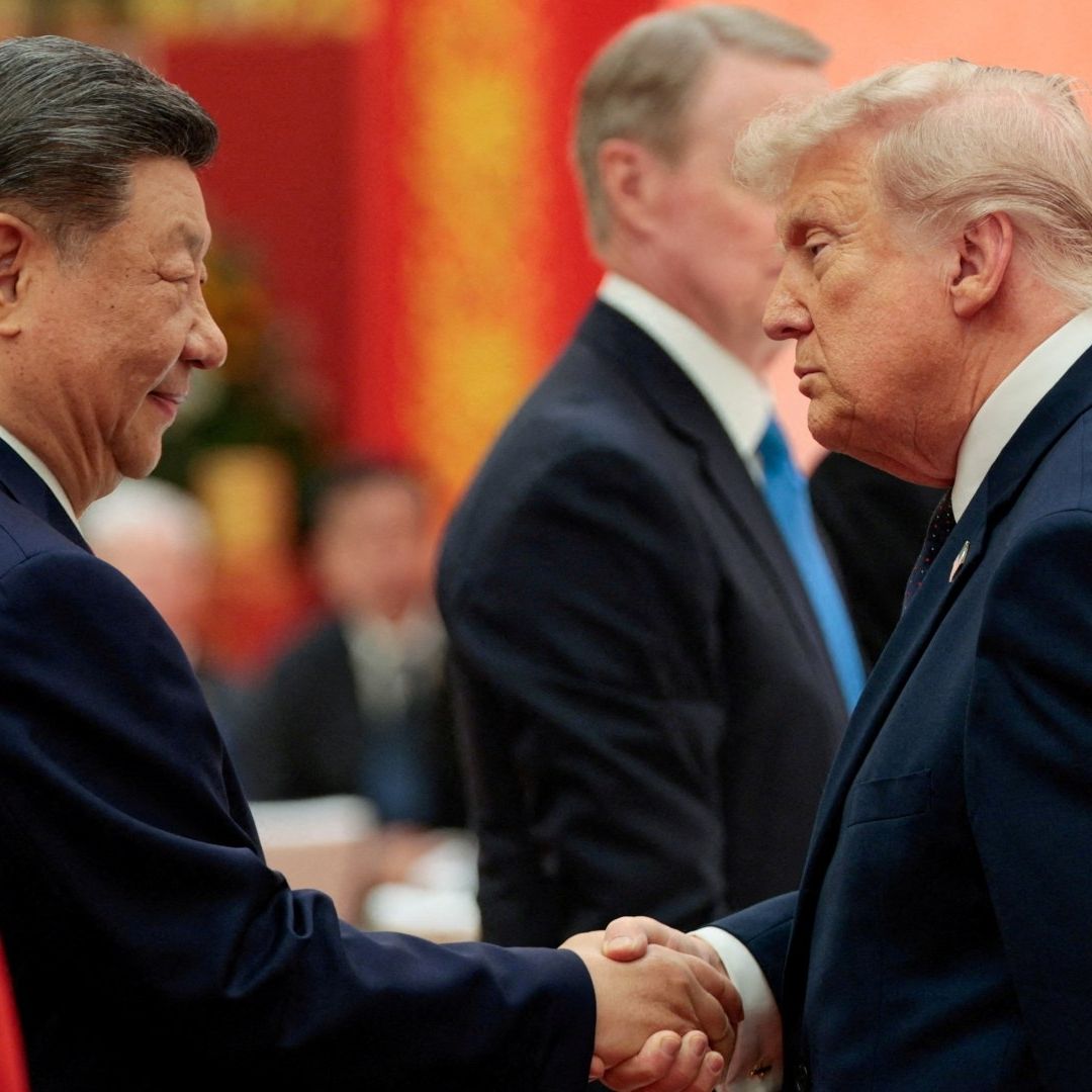 Reunión de Donald Trump con Xi Jinping hoy, 14 de mayo 2025, en China. Foto. Reuters