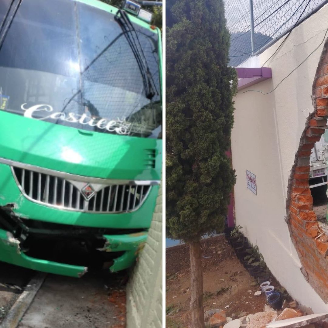 Camión de Pasajeros se Queda Sin Frenos y Choca contra Escuela Primaria en CDMX