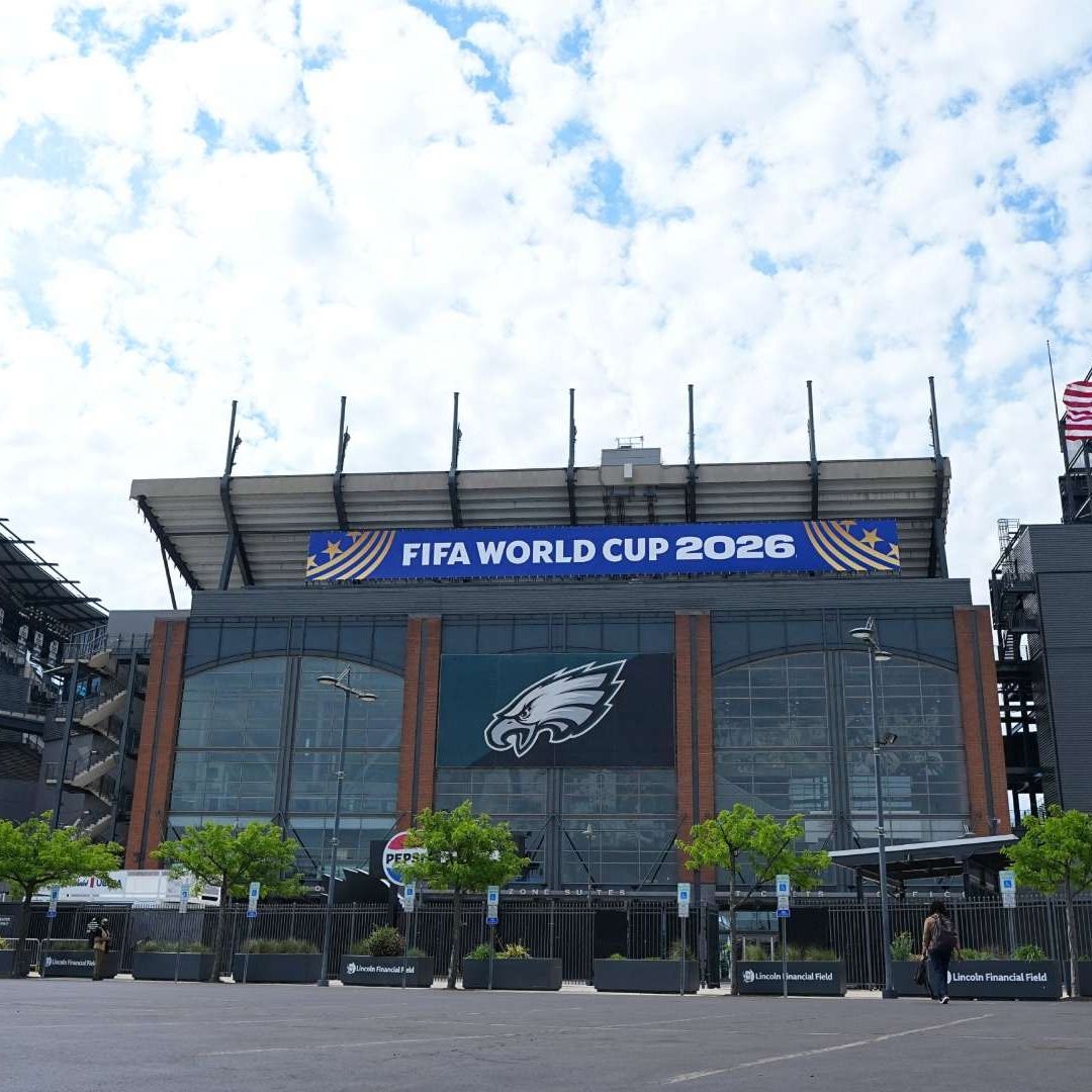Estadio de Filadelfia durante los preparativos para la Copa Mundial de 2026,