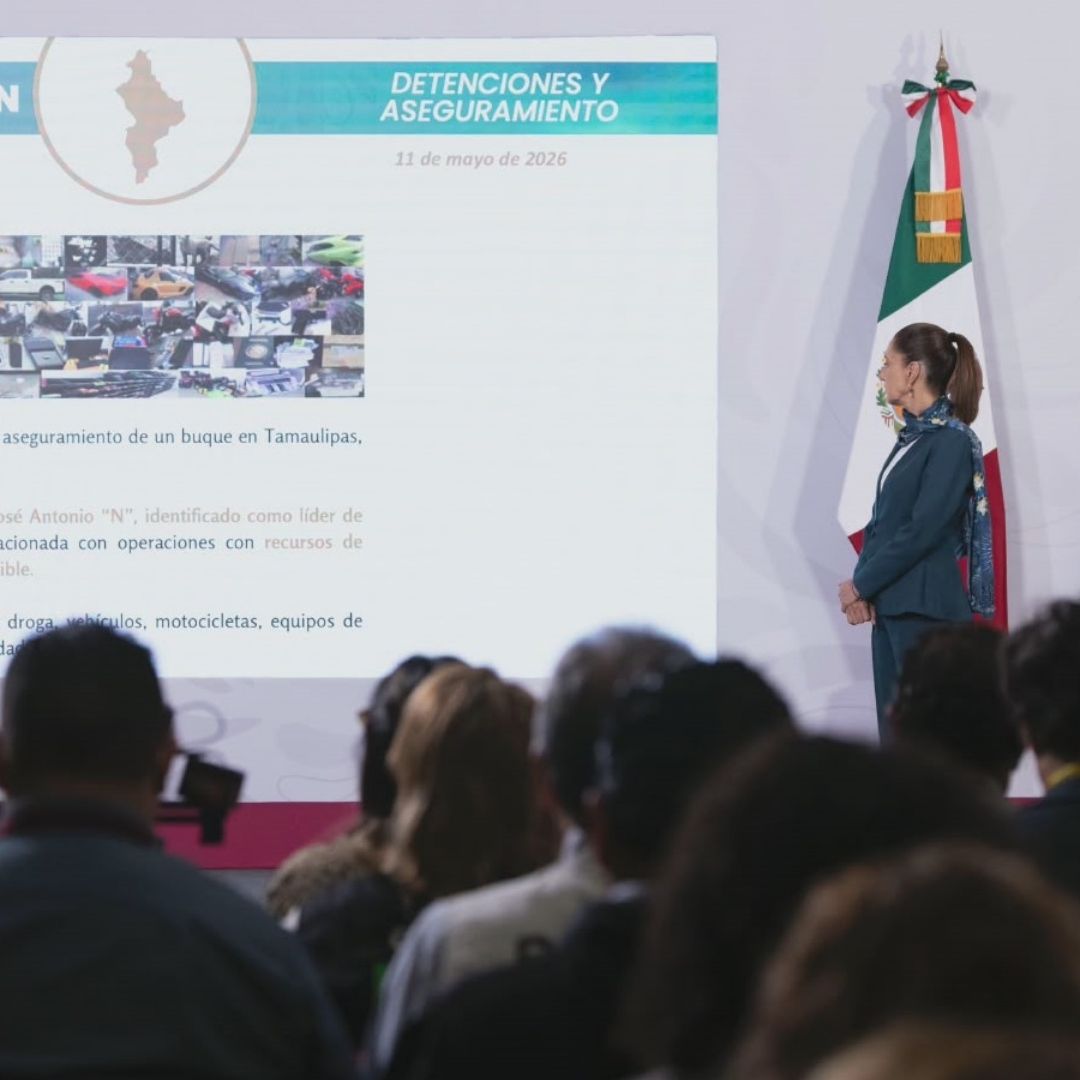 Omar García Harfuch, titular de la SSPC, en la conferencia mañanera de hoy, 12 de mayo 2026