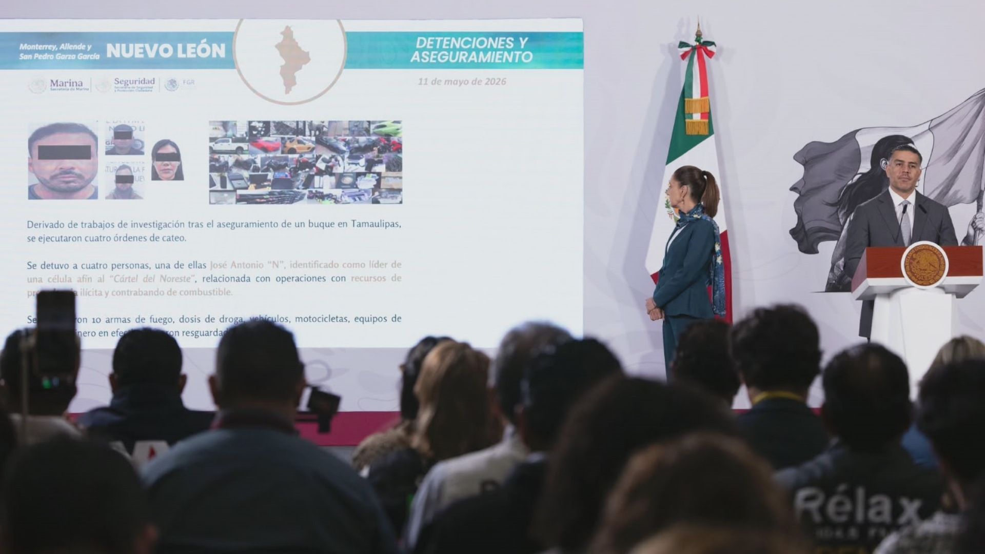 Omar García Harfuch, titular de la SSPC, en la conferencia mañanera de hoy, 12 de mayo 2026