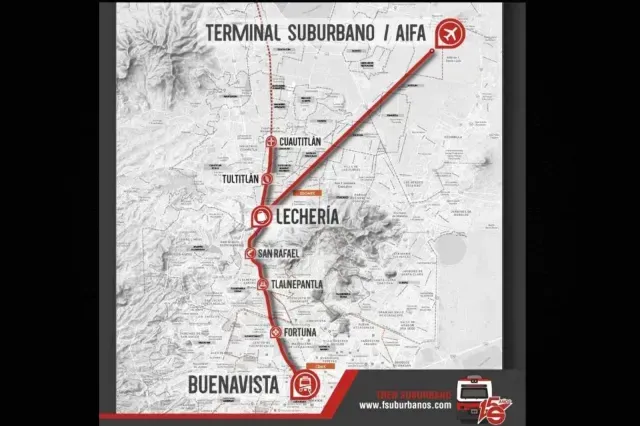 Mapa Tren Suburbano. Foto: Tren Suburbano