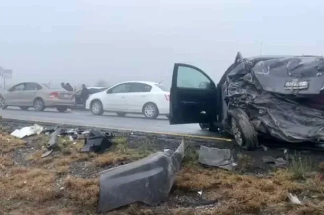 Choque en autopista en Matehuala. Foto: Capufe