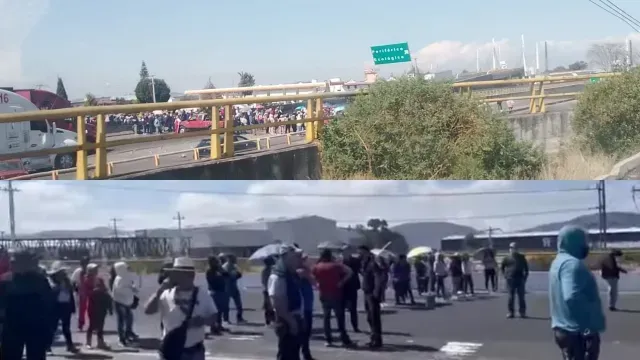 Presencia de manifestantes en la Autopista Puebla-Orizaba. Foto: N+