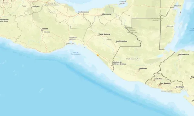 Ubicación de sismo registrado en Chiapas, hoy 26 de marzo de 2026. Foto: earthquake.usgs.gov
