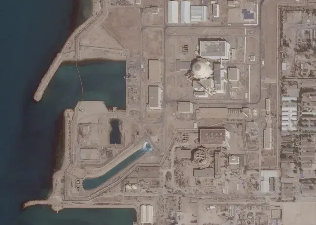 Planta atómica de Bushehr, vista desde un satélite