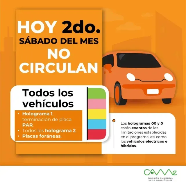 Hoy No Circula segundo sábado