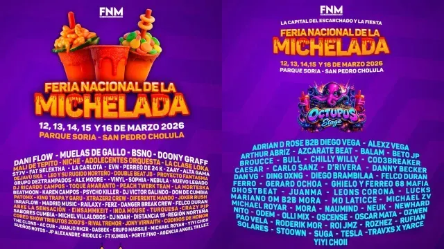 Cartel completo de la Feria Nacional de la Michelada 2026. Foto: Feria Nacional de la Michelada