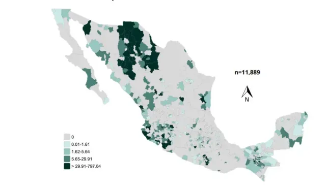 Contagios reportadas por sarampión en México, 2 de marzo de 2026. Foto: SSA