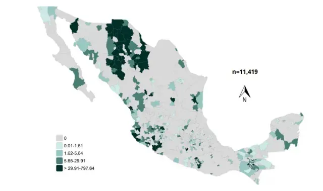 Contagios reportadas por sarampión en México, 26 de febrero de 2026. Foto: SSA
