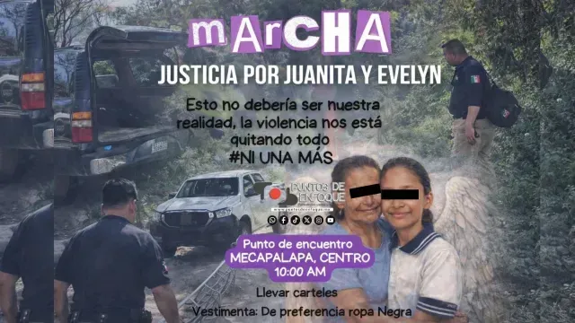 Convocan a marcha por justicia de Evelyn y Juana. Foto: Facebook Puntos de Enfoque