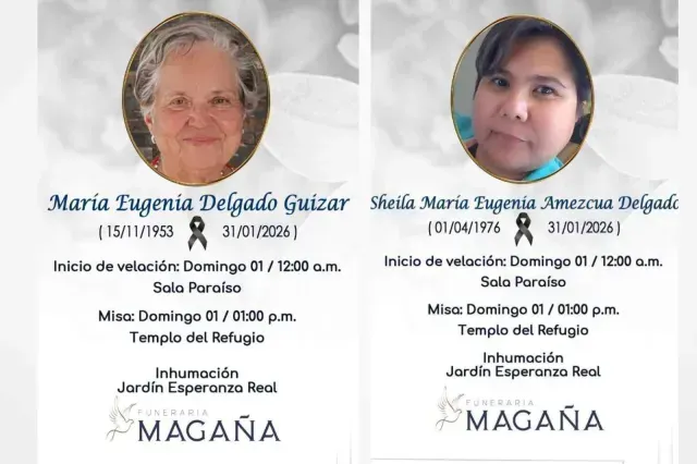 Eugenia Delgado y Sheila, tía y prima, respectivamente, del secretario de Educación Pública (SEP), Mario Delgado Carrillo