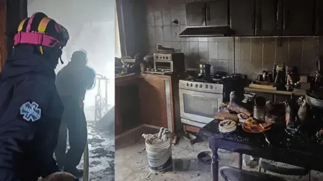 Hombre Sobrevive a Incendio con Quemaduras de Segundo Grado en Puebla