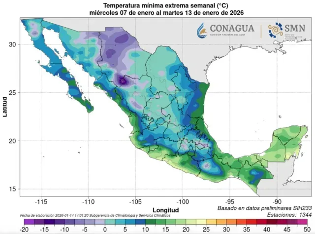 Chihuahua y Durango, estados con más frío en México