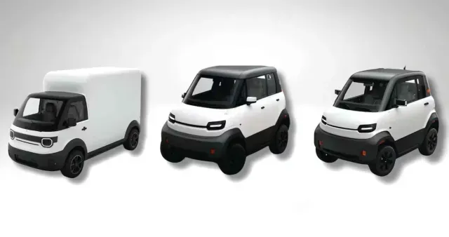 Los tres modelos de auto Olinia. Foto: Gobierno de México