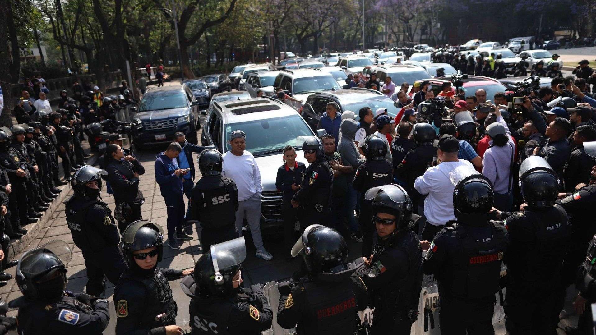 Protesta de conductores de plataformas en CDMX hoy, 30 de marzo 2026