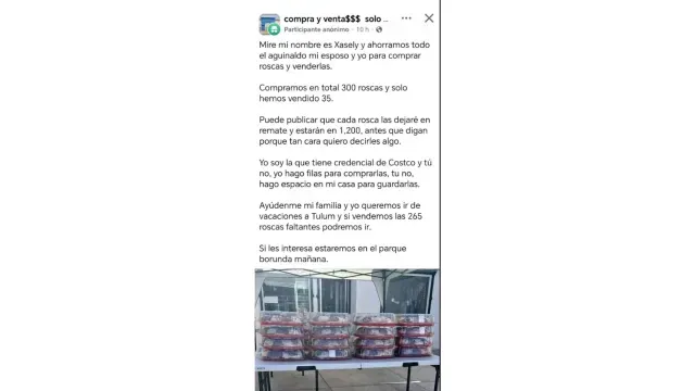Revendedora se queda con roscas de reyes