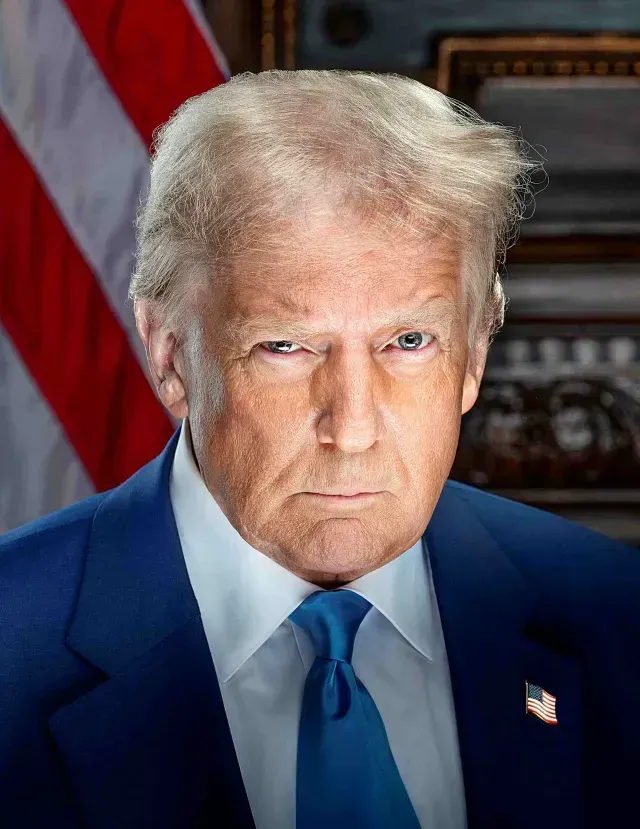 Retrato oficial del presidente número 47 de Estados Unidos, Donald Trump. Foto: EFE | Equipo de transición